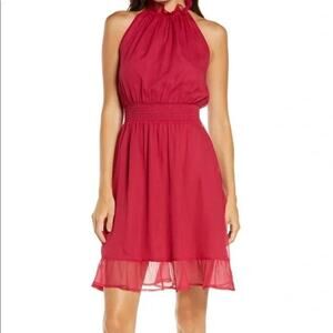 Chelsea28 Cutaway Shoulder Mini Dress XL/Extra Large Pink Cerise/Cherry Red NEW
